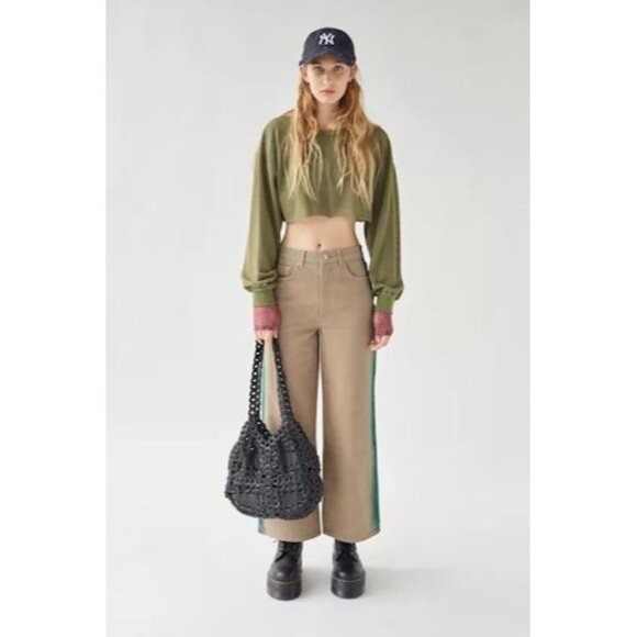 BDG Urban Outfitters Women's High & Wide Jeans Sz 26 Beige Green New - Picture 11 of 11